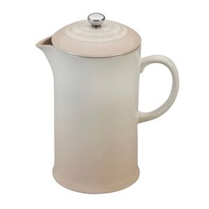 Le Creuset Cafe Stoneware 34 Ounce French Press, Meringue